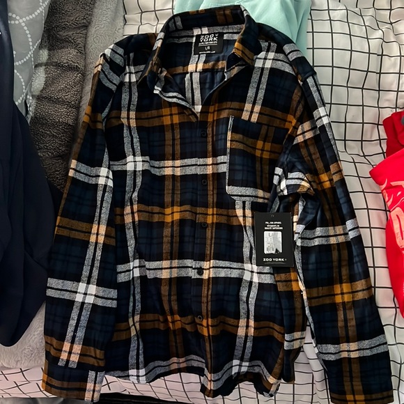 Size large, mens zoo york plaid button up - Picture 1 of 2